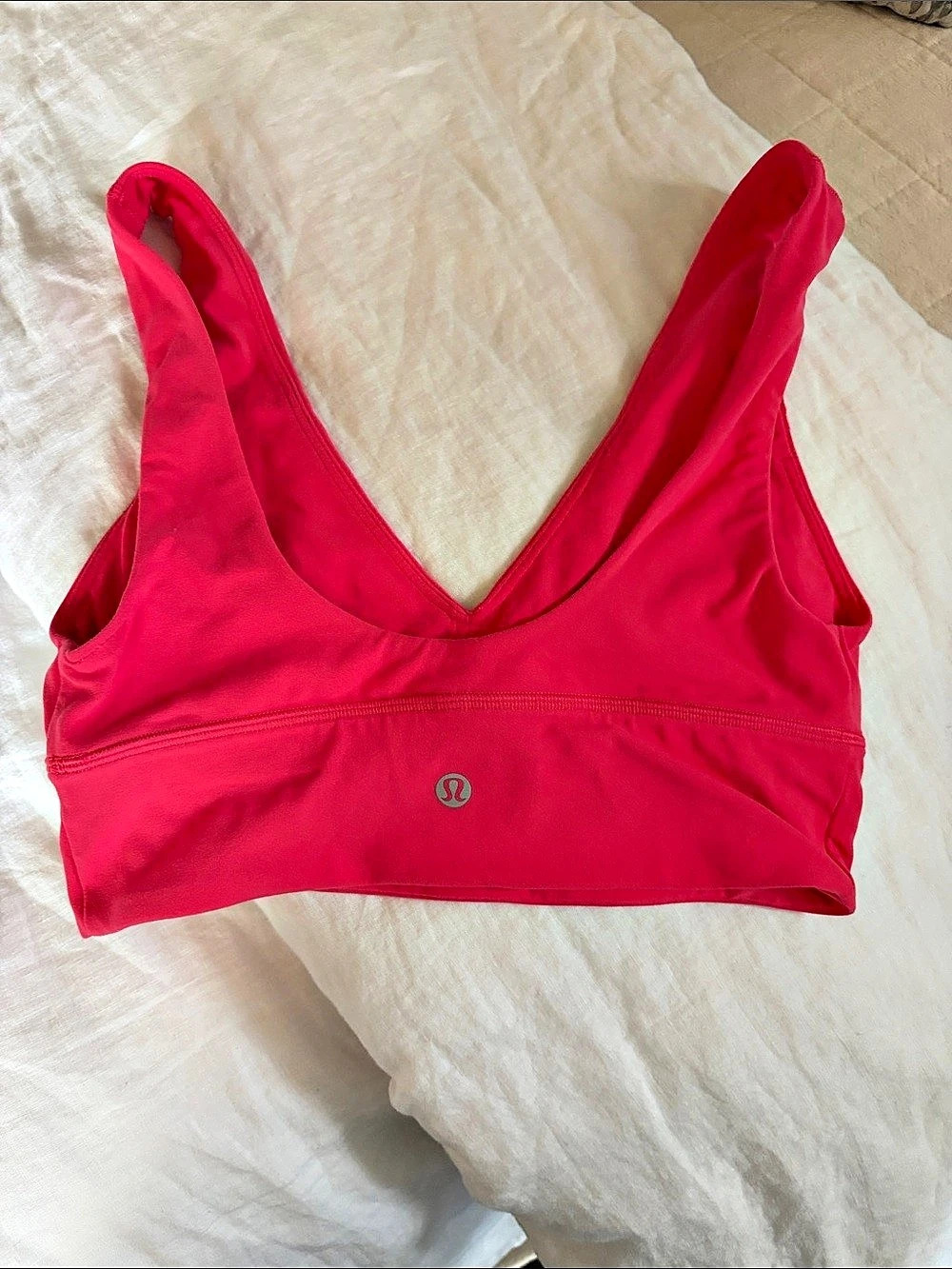 lululemon Align V-Neck Bra Women's Pink Sports Bra Size 6